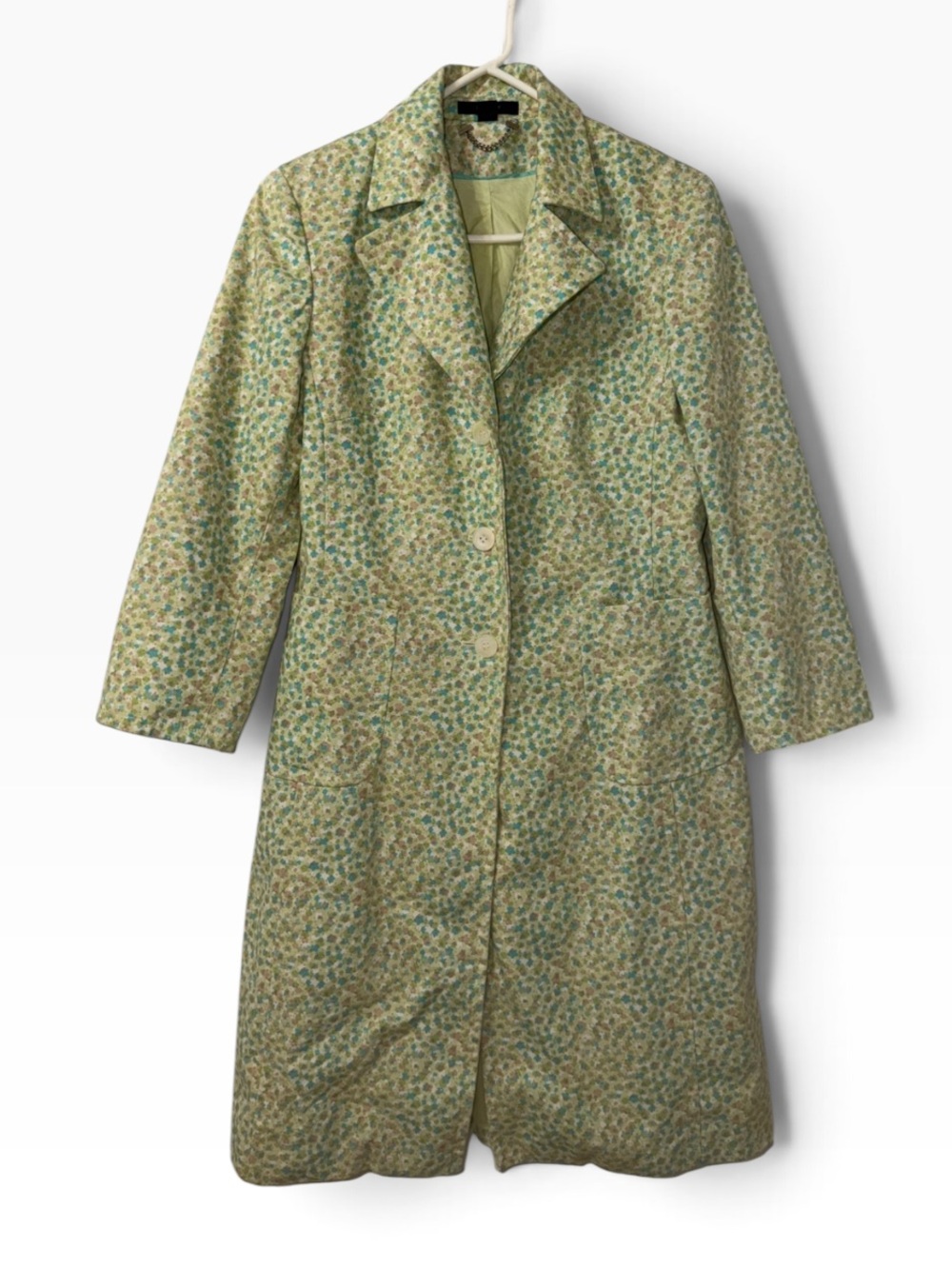Express Floral Print Cotton Vintage Peacoat Jacket Size Medium